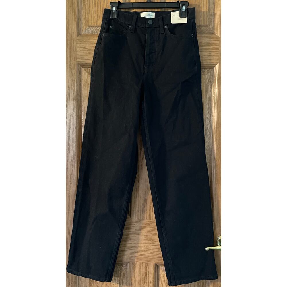 NWT Universal Thread Button Fly Black Denim Pants Size 4 Highest-Rise straight